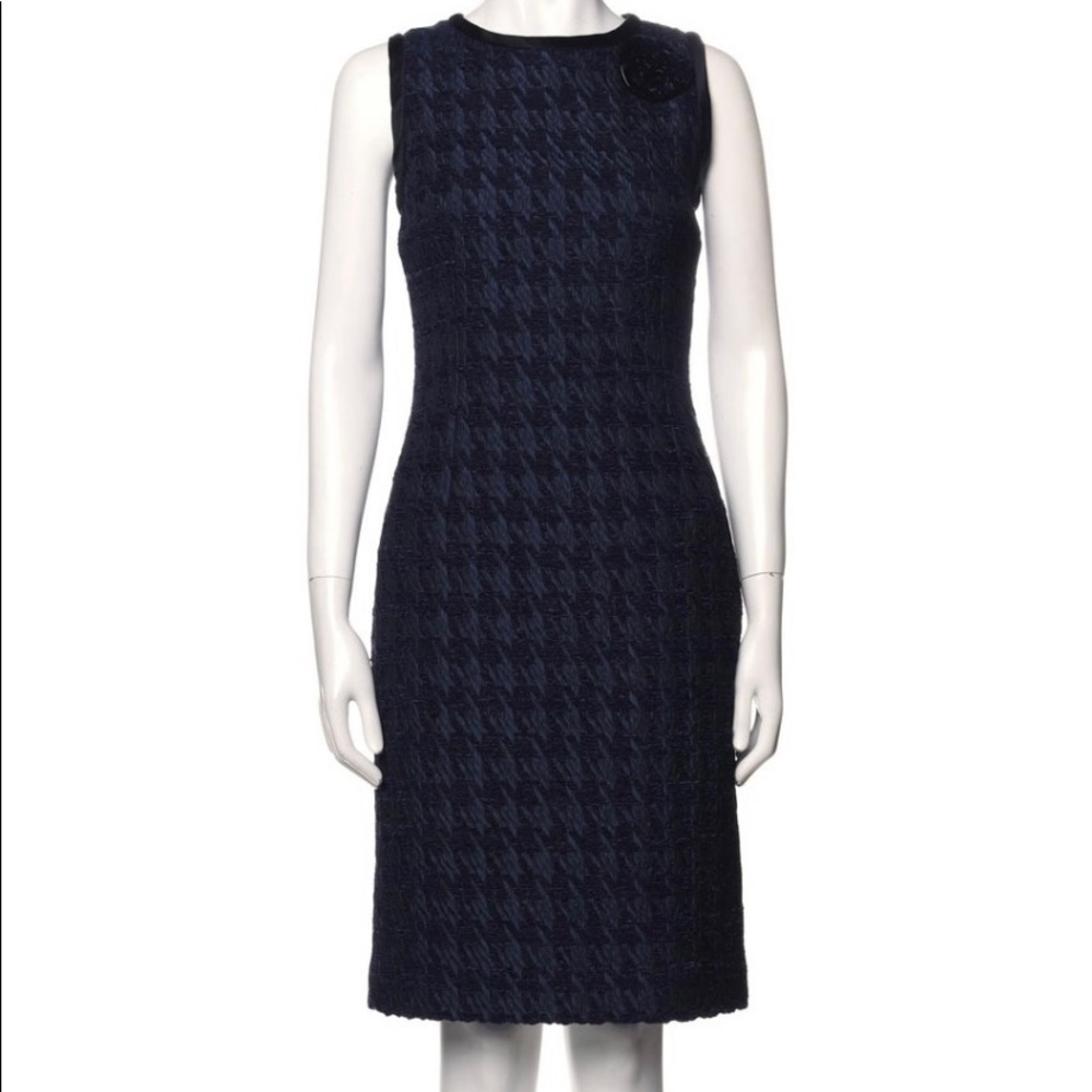 Dolce & Gabbana dress with navy and black houndstooth print